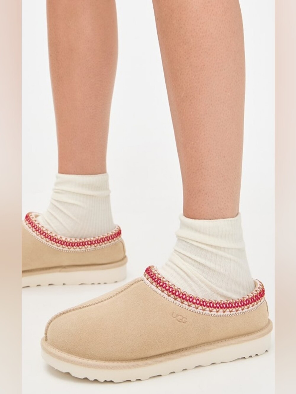 UGG® Tasman II Slippers - Sand / Dark Cherry Size 9 MSRP $129.99